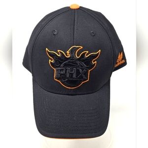 ADIDAS PHOENIX SUNS BASKETBALL BASEBALL HAT CAP NBA BLACK ORANGE FITTED MEN L/XL